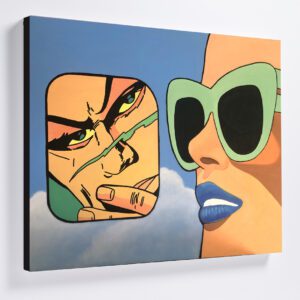 Not convinced about the blue Interactions "Not convinced about the blue" Canvas Print 76x61cm